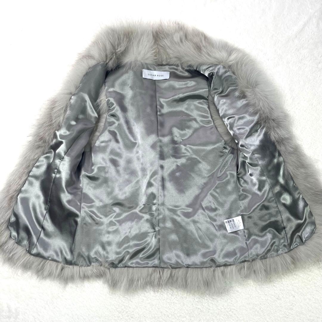 美品✨SUGAR ROSE フォックスファー ベスト ジレ ベージュ フリー