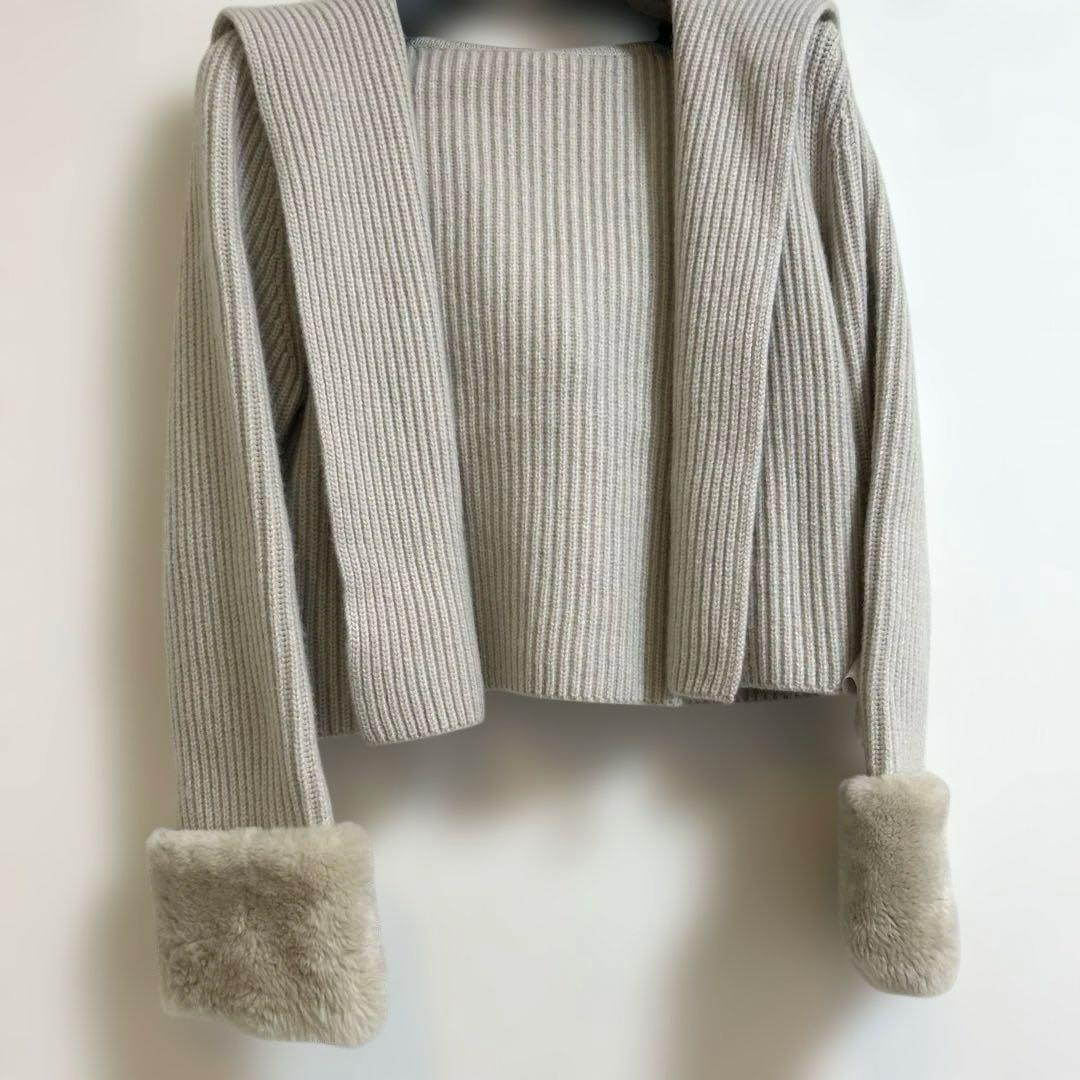 フォクシー　カシミヤ　ニットジャケット　ハミング　カシミヤ　ヌートリア
