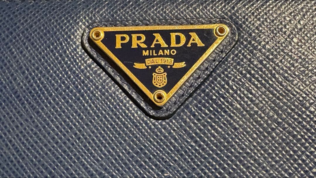【証明証/箱あり】PRADA プラダ サフィアーノ 長財布 青 ネイビー