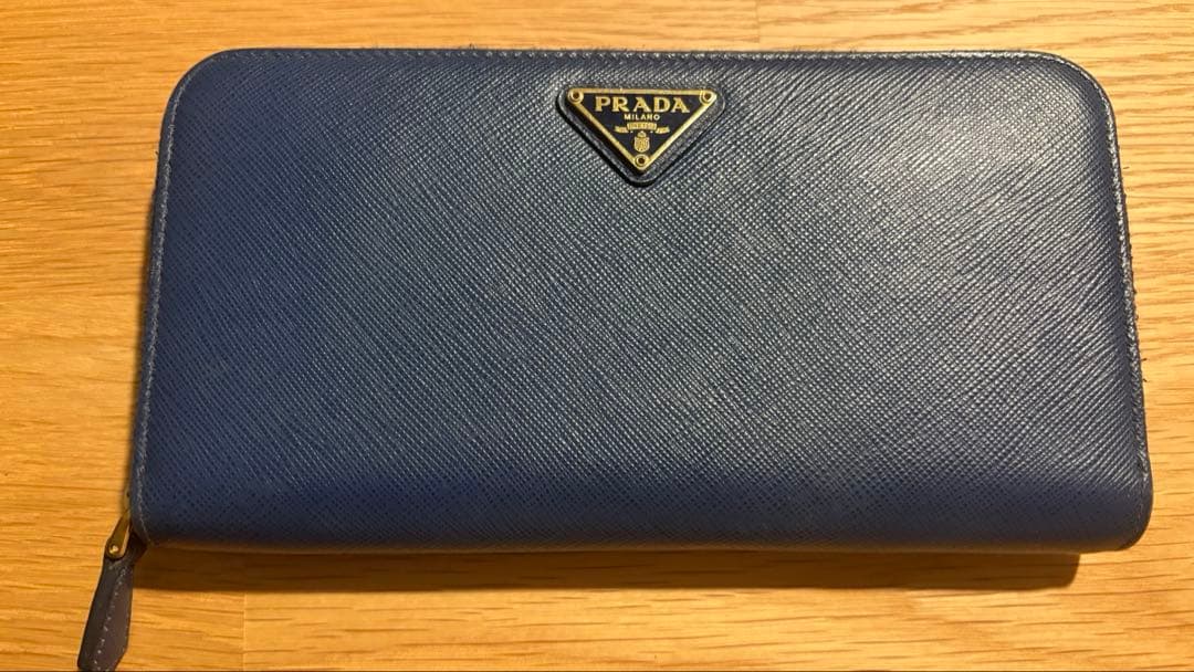 【証明証/箱あり】PRADA プラダ サフィアーノ 長財布 青 ネイビー