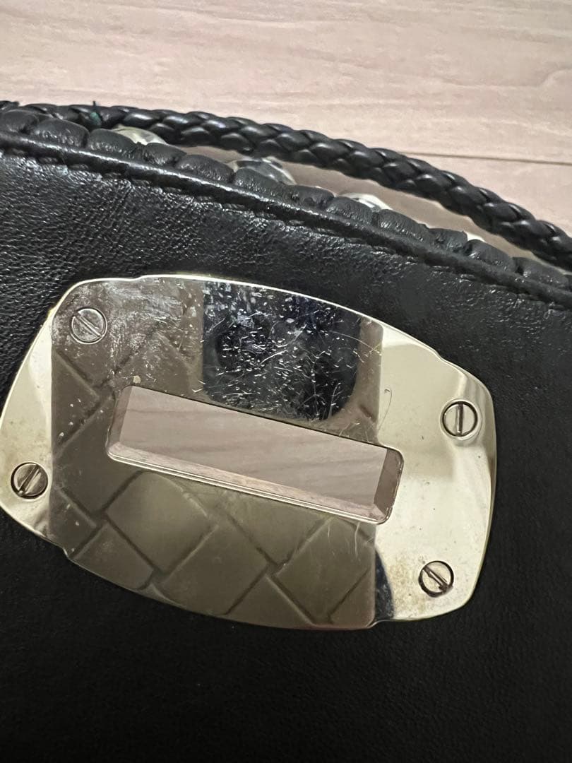 Miu Miu 黒　ナッパクリスタルビジューパーティーバッグ　クラッチバッグ