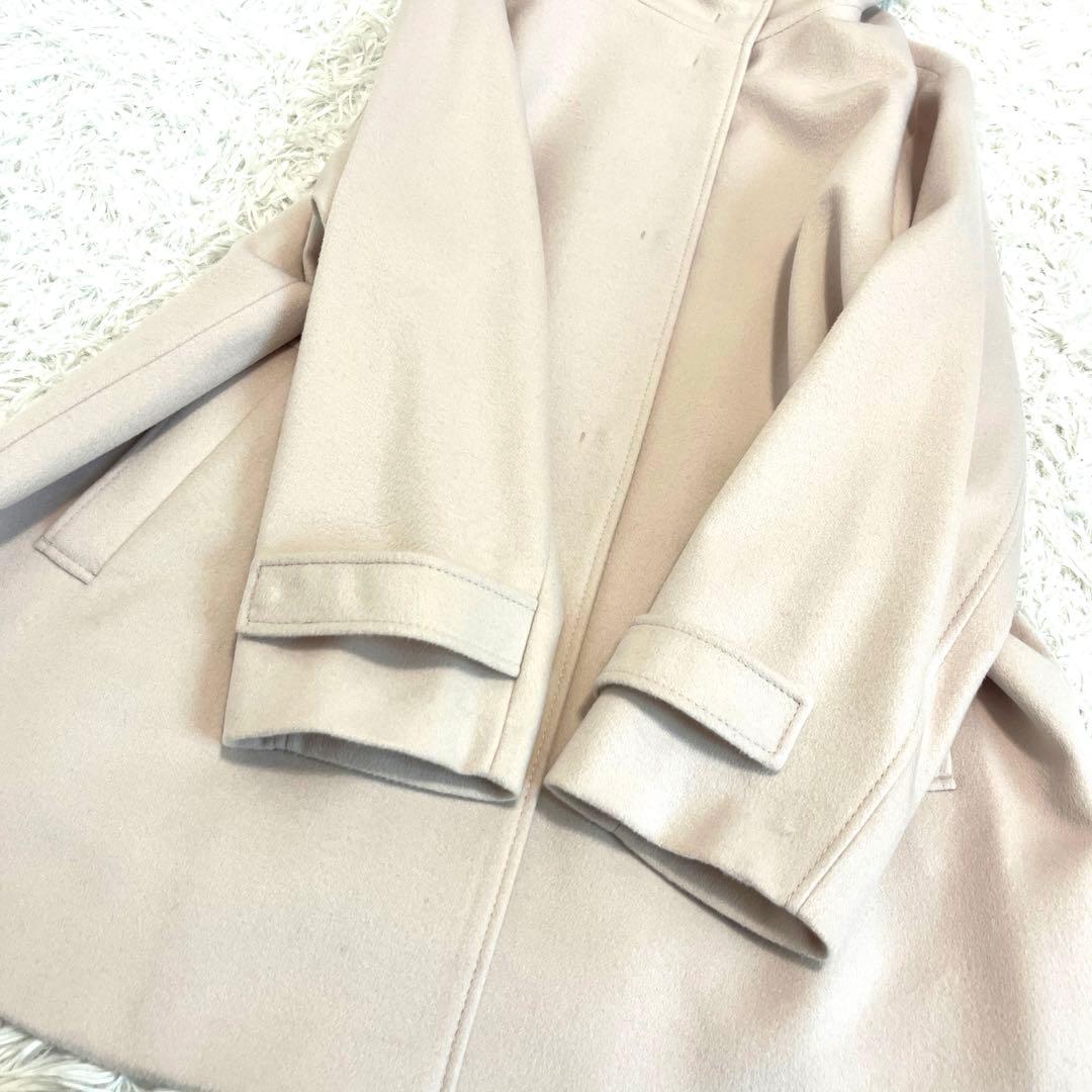 美品☆ 23区 ウールカシミヤビーバー フード付き ショートコート 44