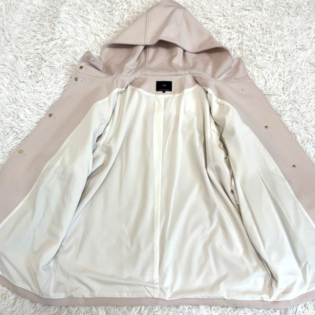 美品☆ 23区 ウールカシミヤビーバー フード付き ショートコート 44