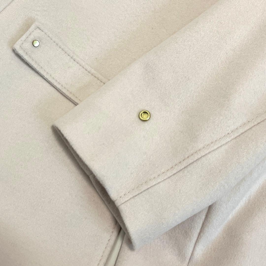 美品☆ 23区 ウールカシミヤビーバー フード付き ショートコート 44