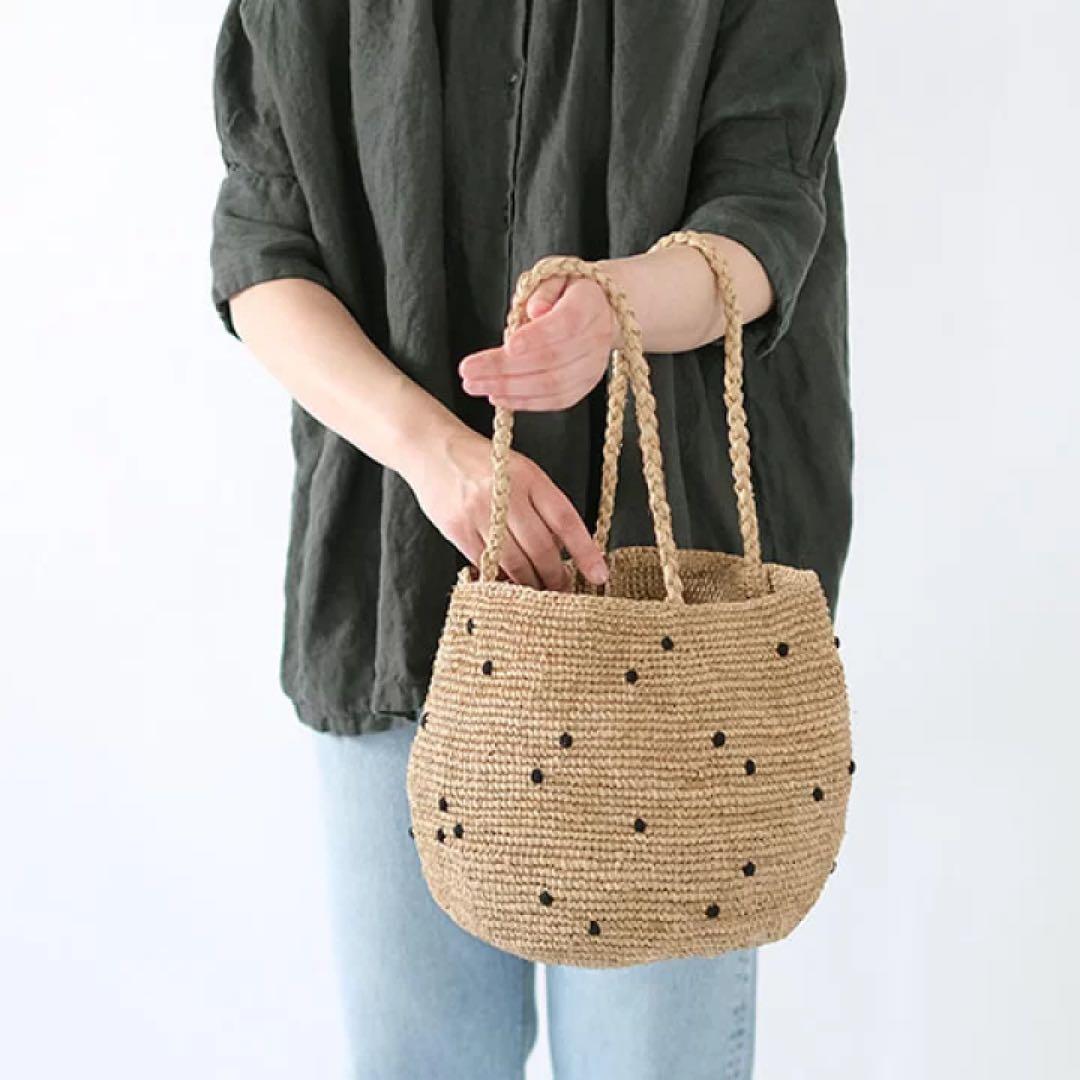 NORO MADRAGUE PLUMETIS POIS M かごバッグ　かぐれ