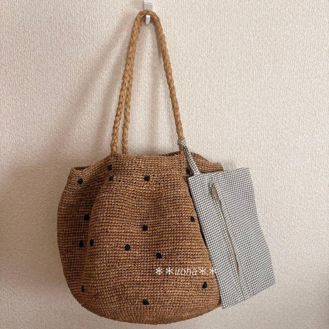 NORO MADRAGUE PLUMETIS POIS M かごバッグ　かぐれ