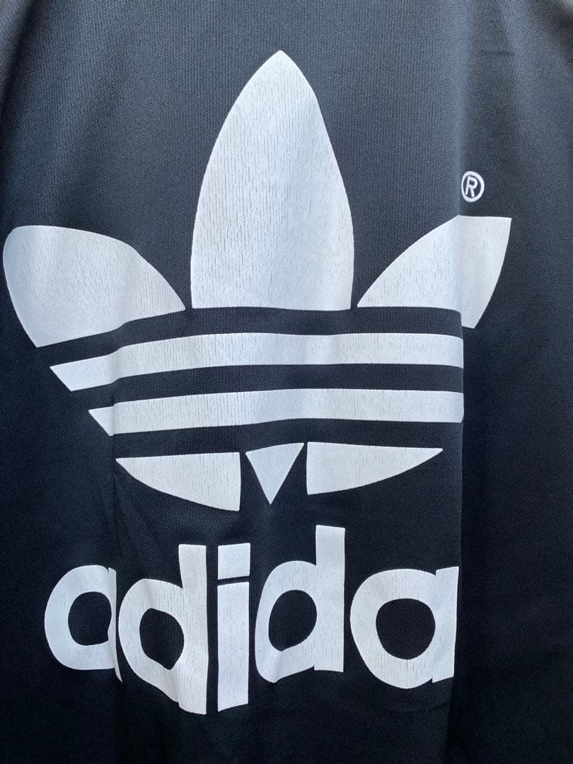 90s アディダス デサント製 セットアップ ジャージ XO 黒　ビッグロゴ