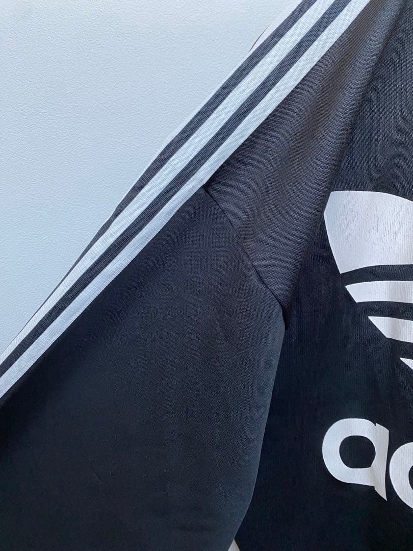 90s アディダス デサント製 セットアップ ジャージ XO 黒　ビッグロゴ