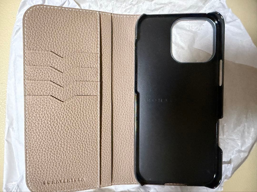 ボナベンチュラiPhone16proMAX用 ダイアリー型ケース ボルドー