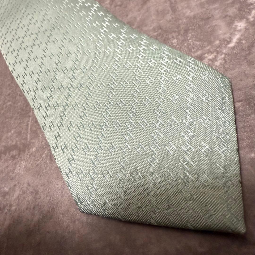 HERMES エルメス ネクタイ ミントグリーン ファソネ H柄 定番 王道