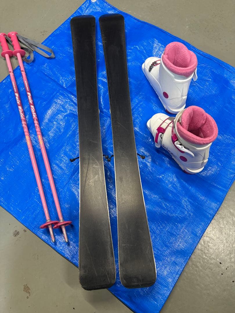子供用スキーセット3点　キッズ　swallow スキー板100cm 靴17cm