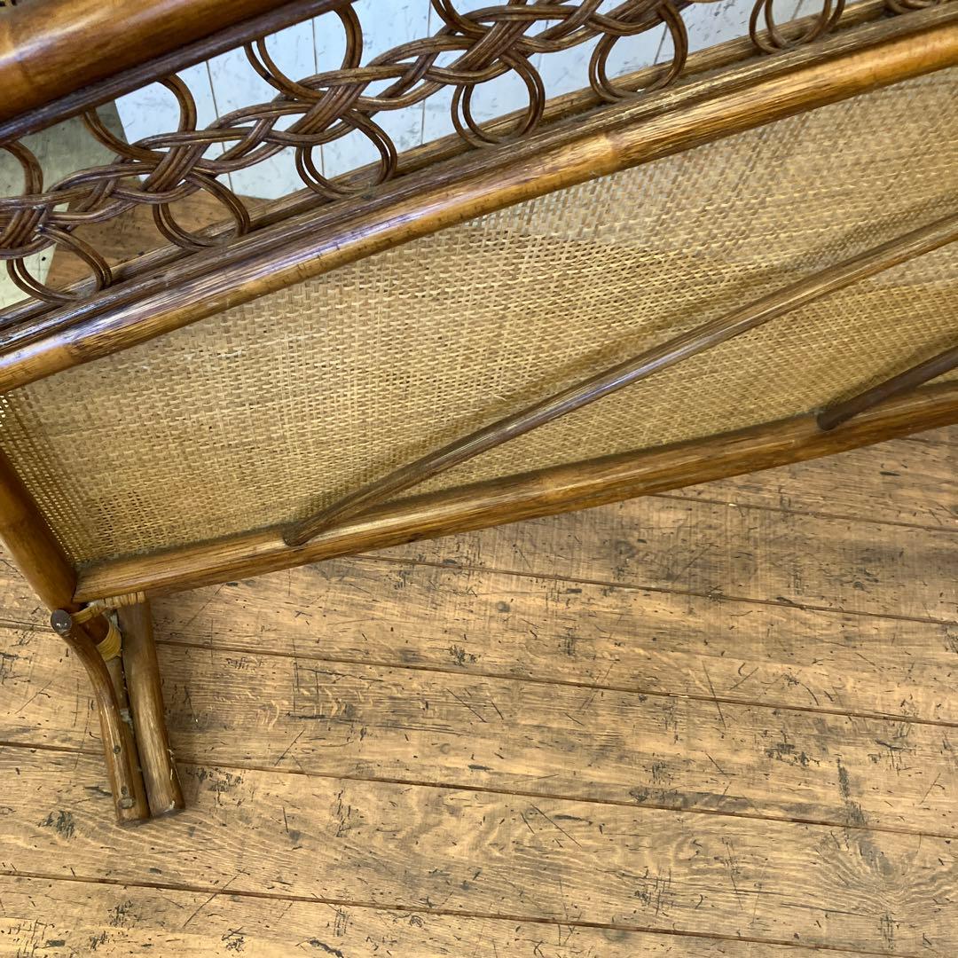 昭和レトロ エスニック ラタンパーテーション 衝立 間仕切り 仕切り 古道具