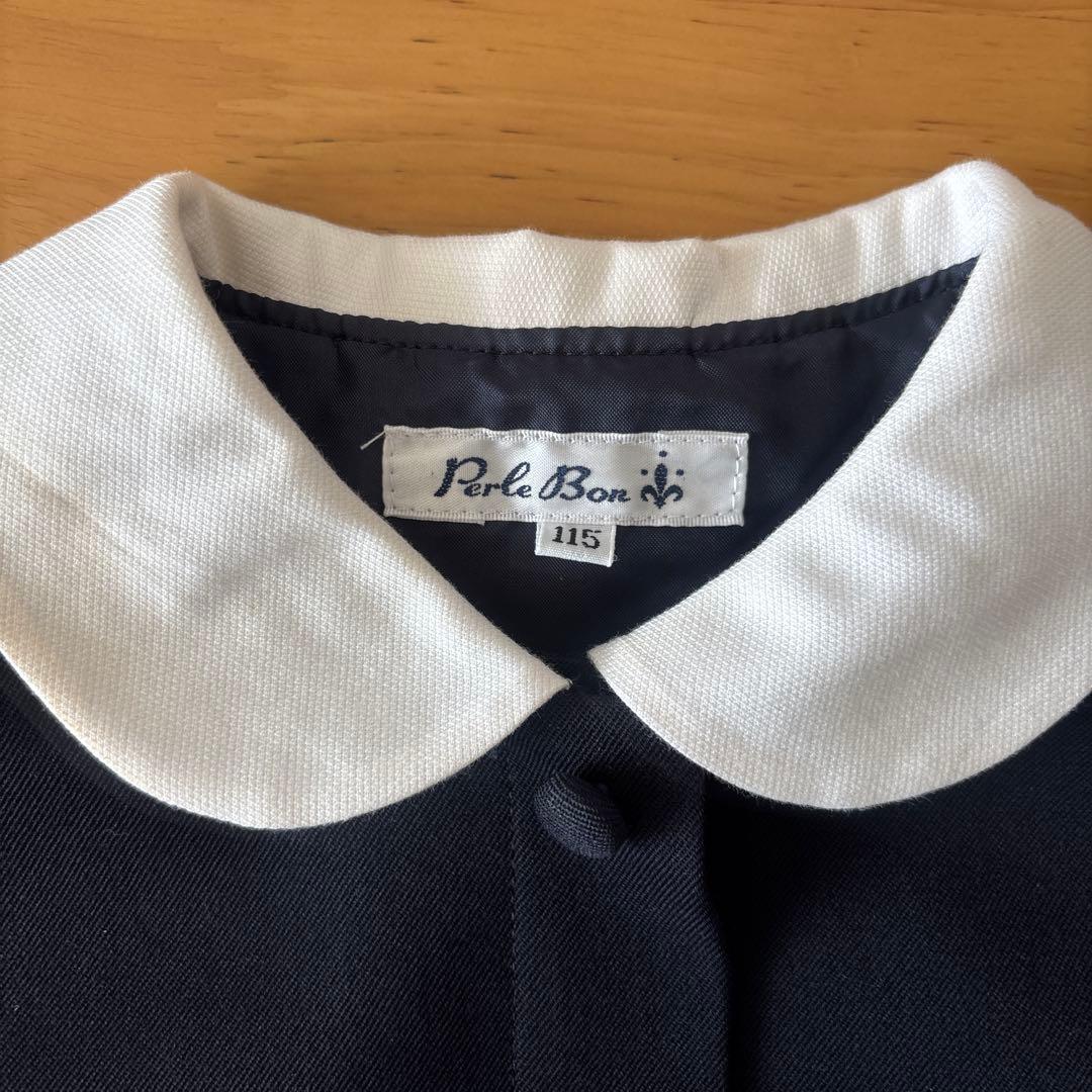 Perle Bon 半袖ワンピース 115 ネイビー