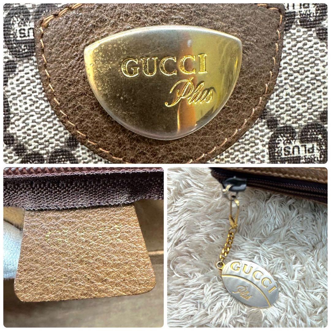 【美品】グッチ トートバッグ シェリーライン GGプラス ベージュ