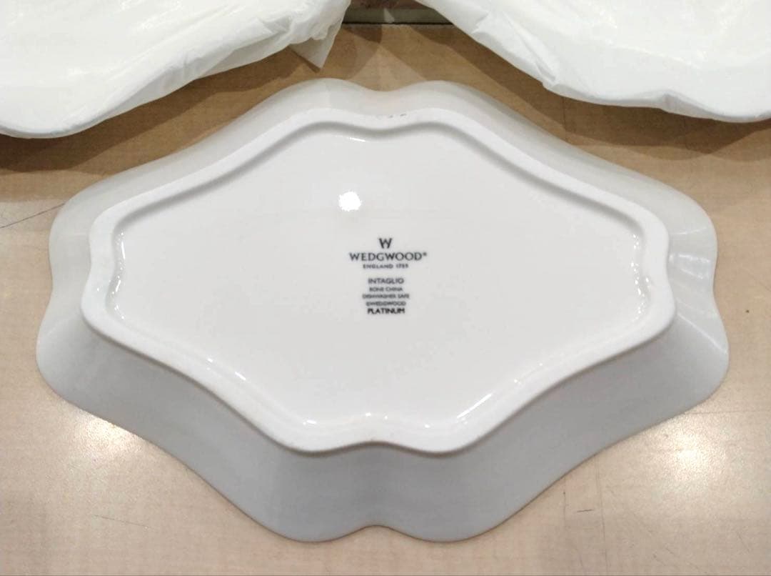 新品❗ウェッジウッド　インタグリオ プラチナ ダイヤディッシュ5枚セット