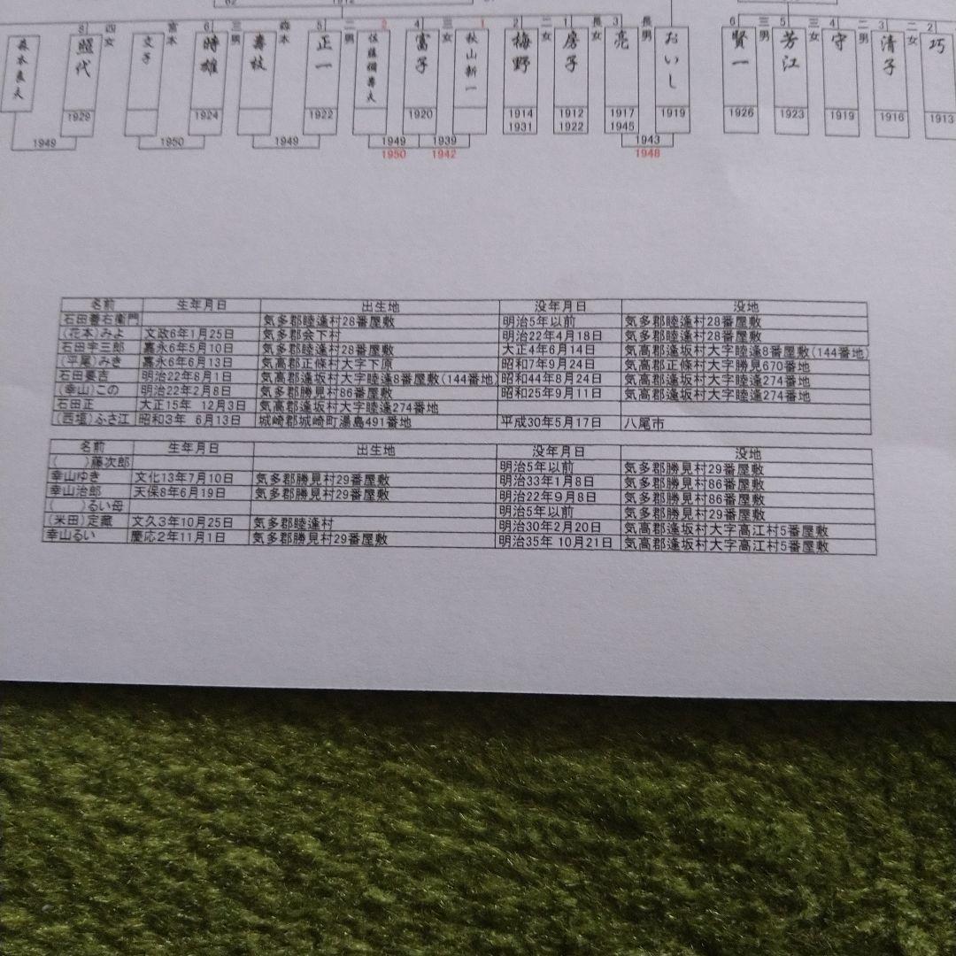 家系図作成　　4系統