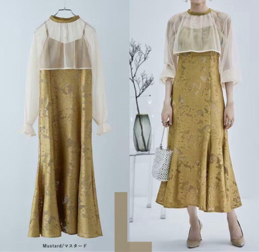 5★新品タグ付き★ドリードール　3wayシフォンボレロ&レースキャミドレス　L