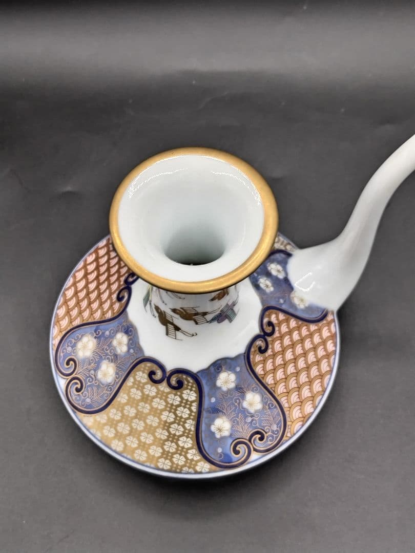 haru有田焼賞美堂其泉窯金彩千鳥祥瑞ビールカップ受皿付酒盃各五客燗酒器