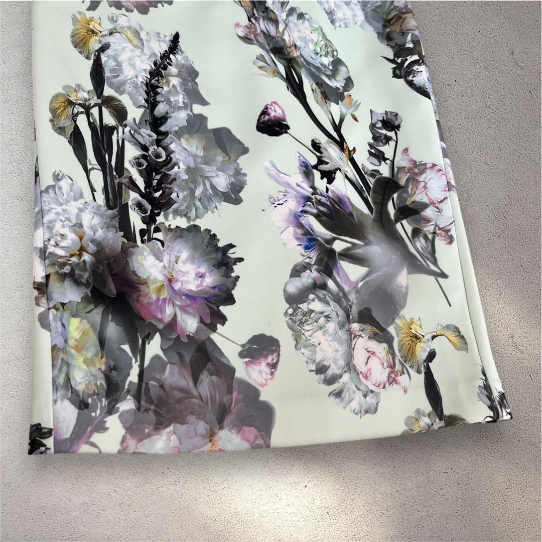 【極美品】TED BAKER 0 花柄 ワンピース ミント　フォーマル