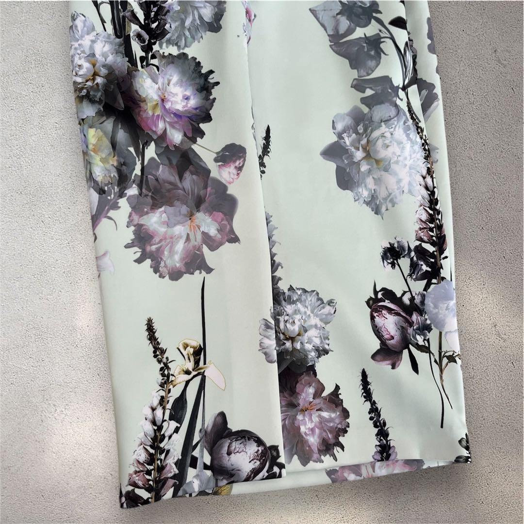 【極美品】TED BAKER 0 花柄 ワンピース ミント　フォーマル