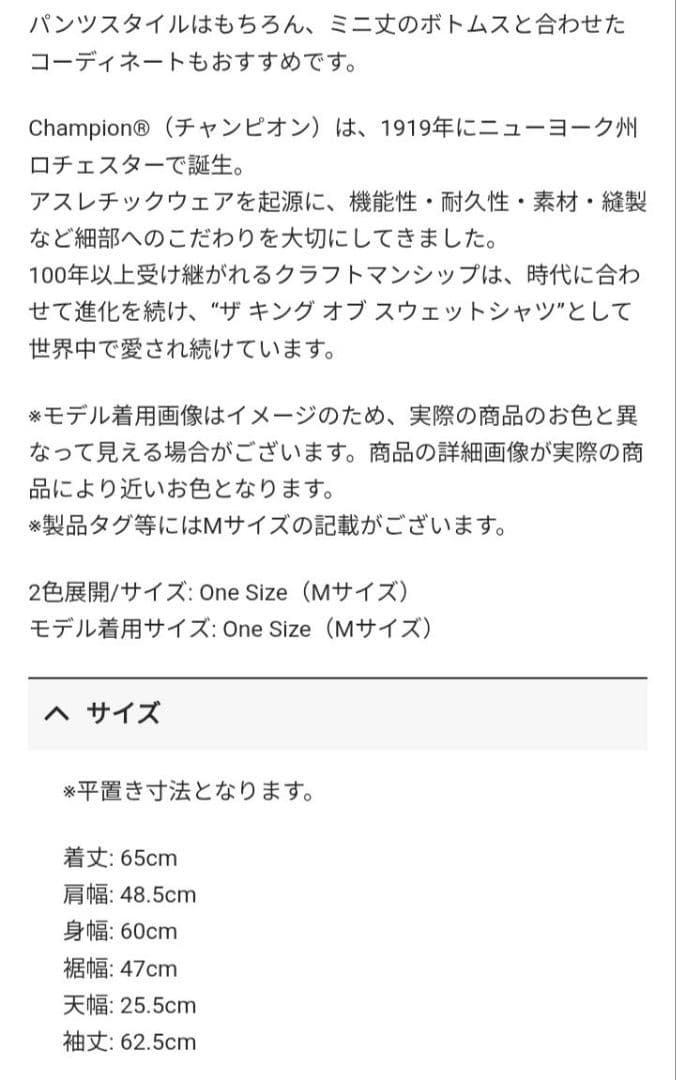 新品未開封☆Champion for ALEXIA STAM Hoodie