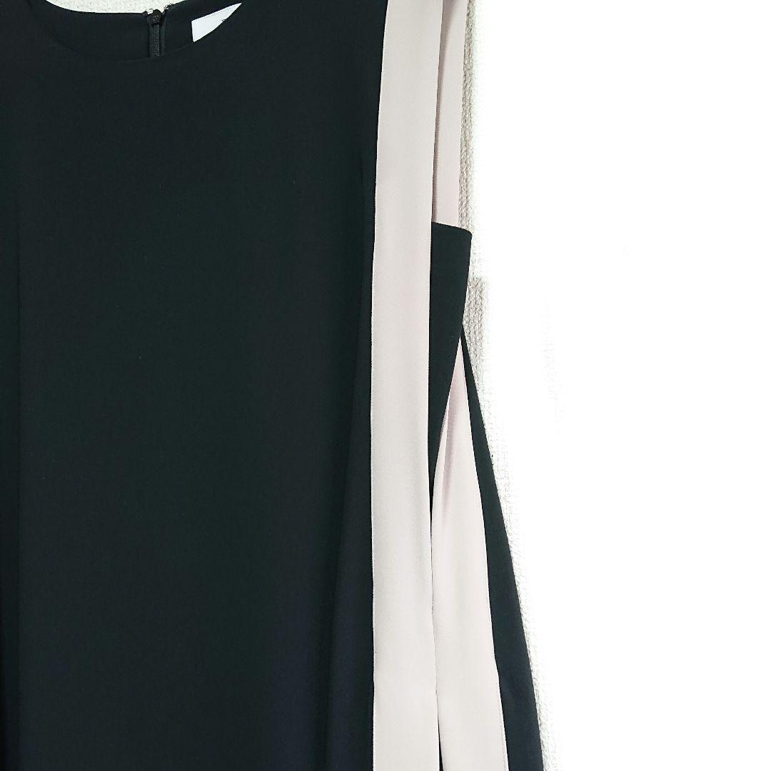 FENNEL（フェンネル）バイカラーAラインワンピース （ブラック）