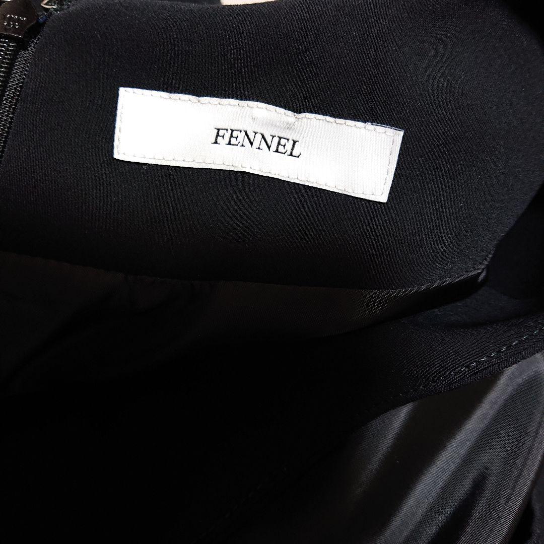 FENNEL（フェンネル）バイカラーAラインワンピース （ブラック）