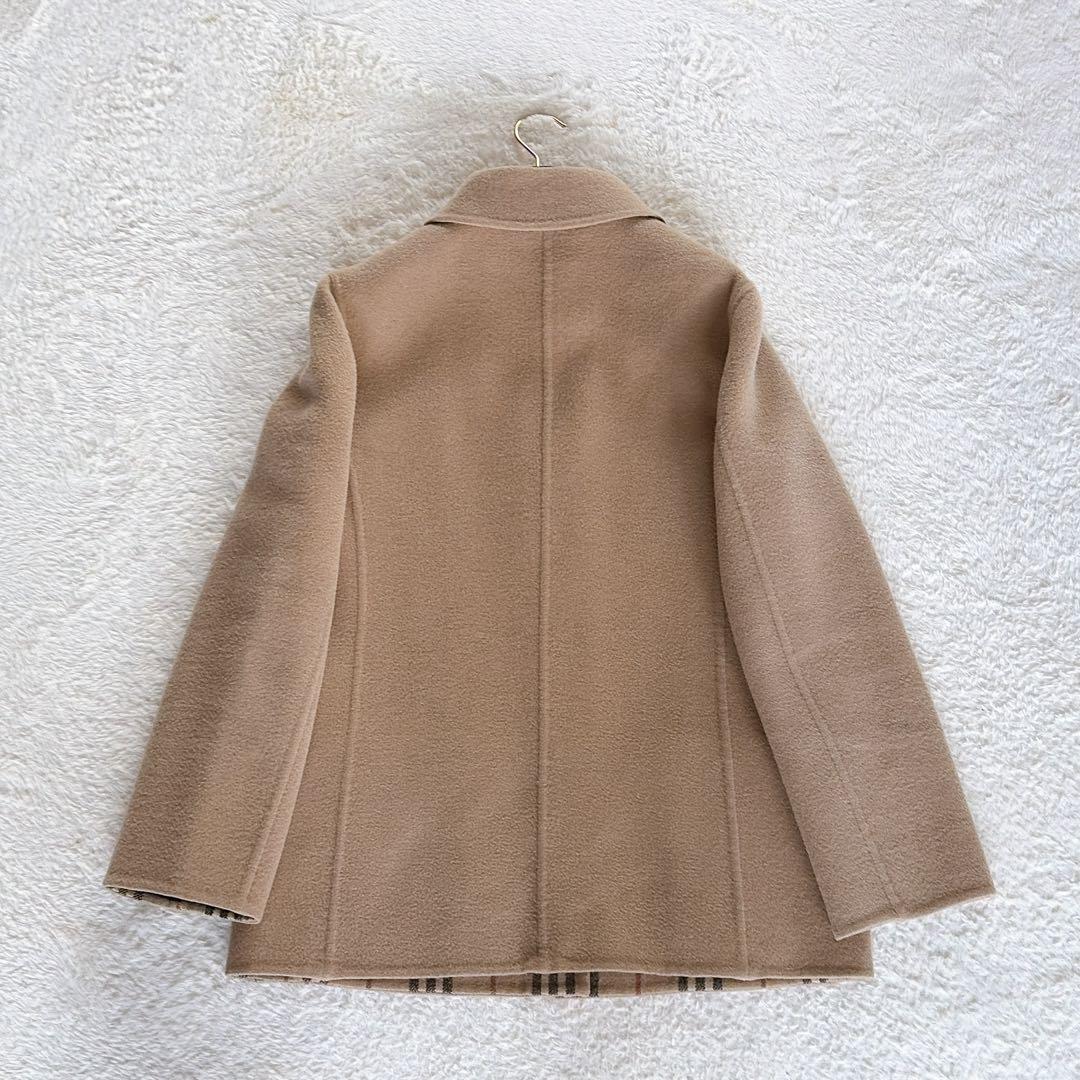 美品✨【バーバリーロンドン】カシミヤ混ウール ダブルフェイスコート キャメル38