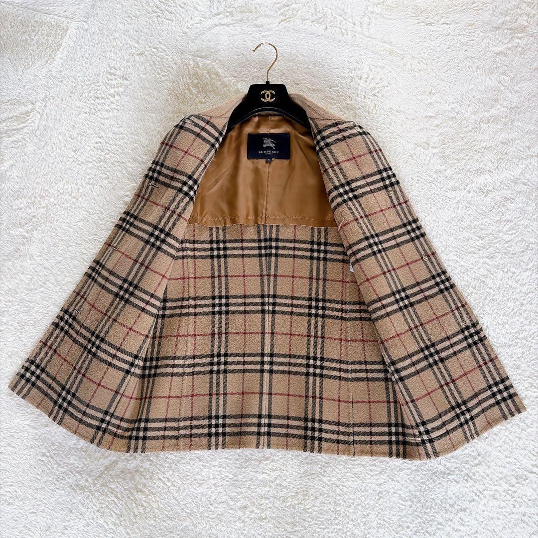 美品✨【バーバリーロンドン】カシミヤ混ウール ダブルフェイスコート キャメル38