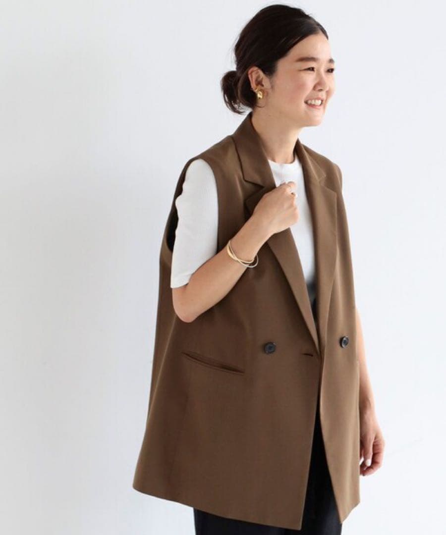 未使用近　デミルクスビームス　ドライツイル 2ボタン ジレ