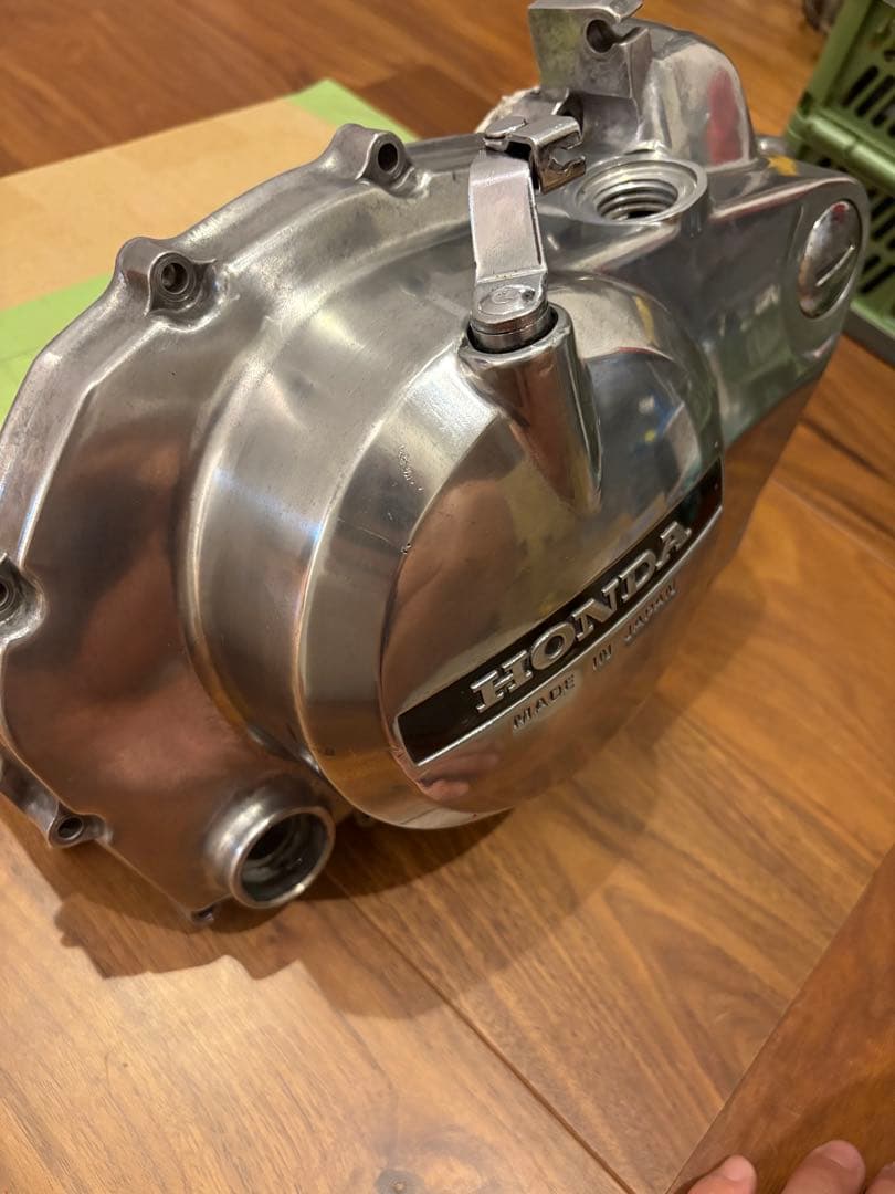 cb250t cb400t 純正　クラッチカバー　美品　バレル研磨　メ