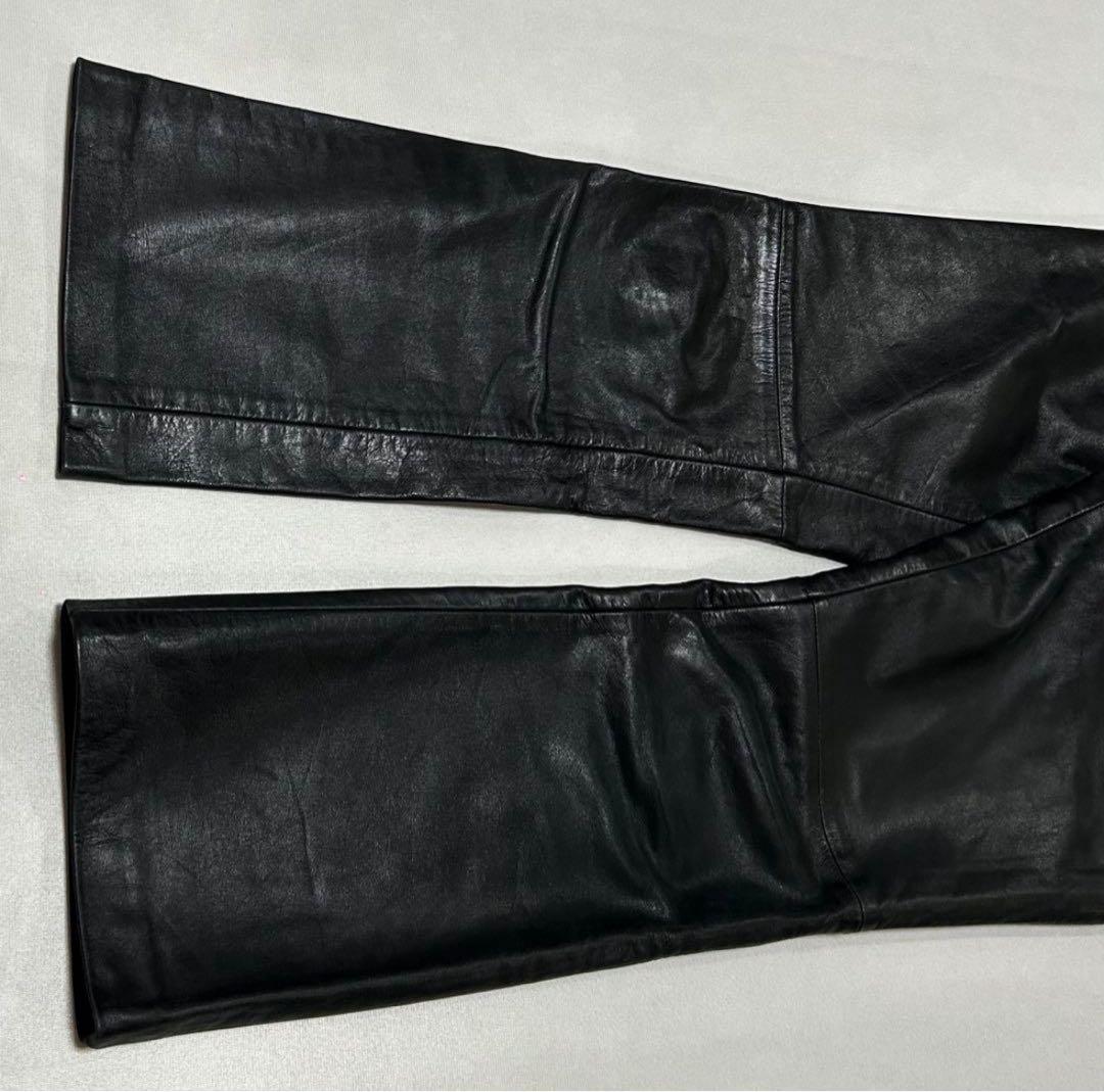 90s Archive レザー バイカー フレアパンツ モードロック Punk