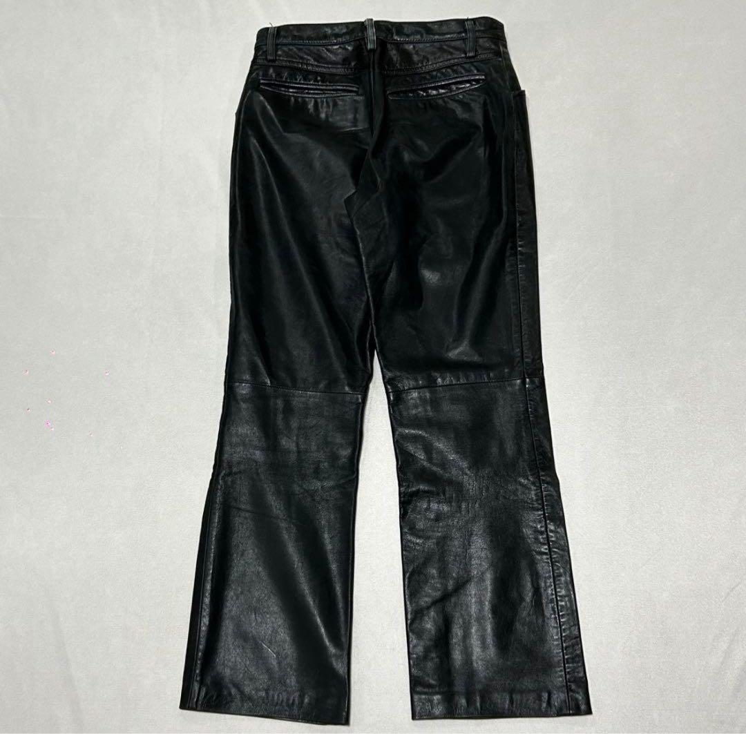 90s Archive レザー バイカー フレアパンツ モードロック Punk