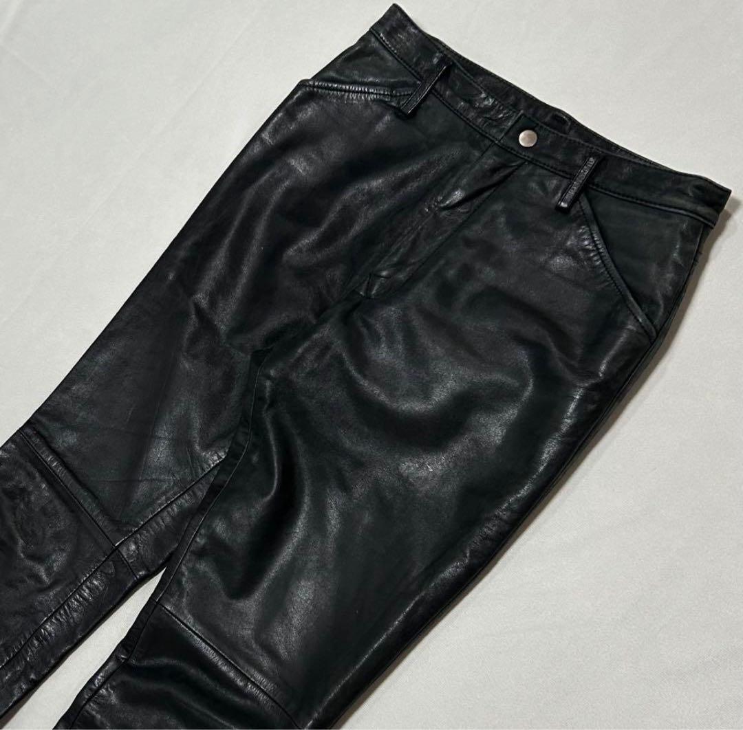 90s Archive レザー バイカー フレアパンツ モードロック Punk