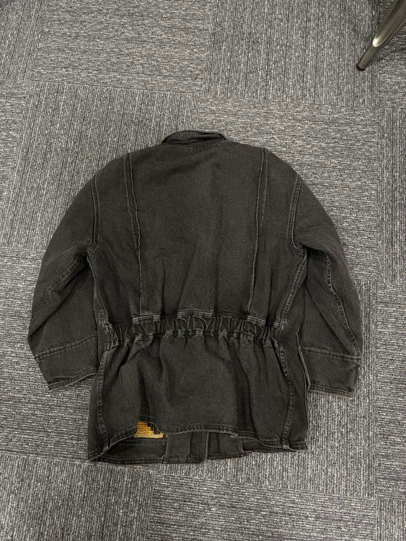 Woolrich ブラック カバーオール 襟レザー USA製 comoli