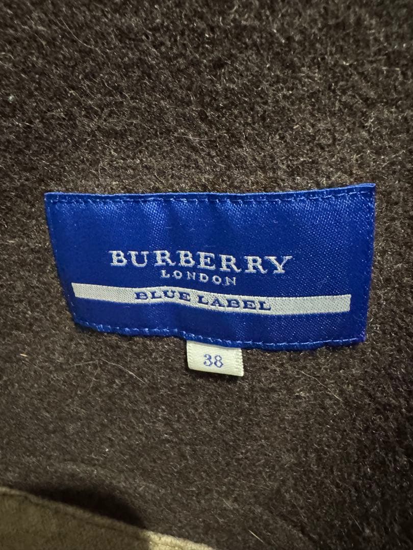 バーバリーブルーレーベル　カタログ掲載激レアファー付きポンチョコート美品