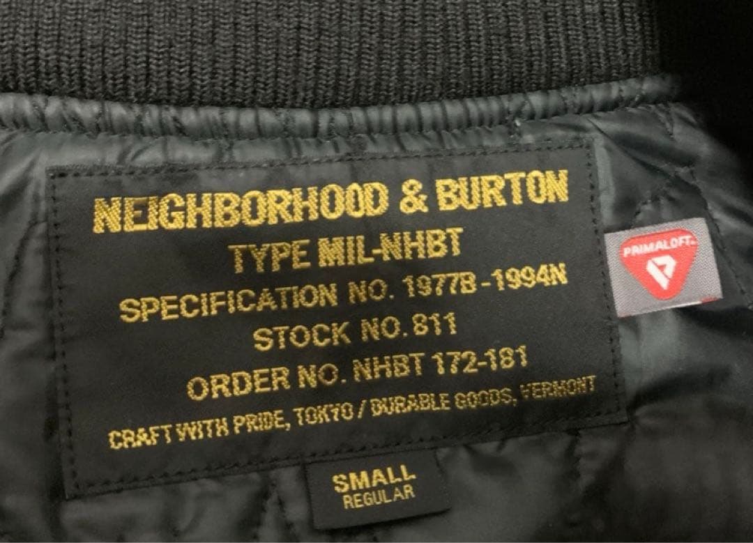 名作美品ネイバーフッド×バートン　WEP G-8　フライトジャケットMA-1　黒