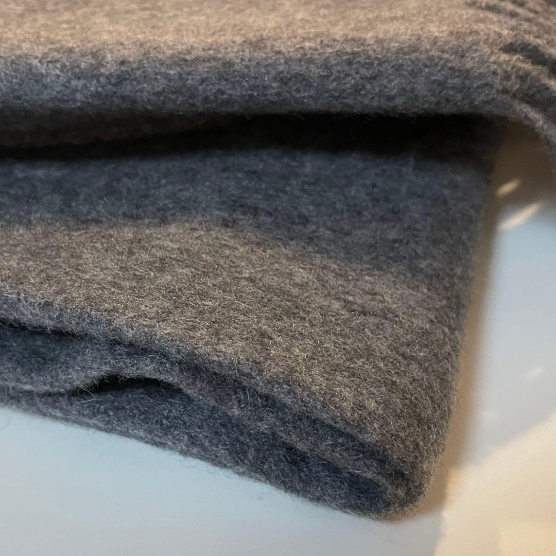 LOUIS VUITTON カシミヤ マフラー グレー フリンジ付き