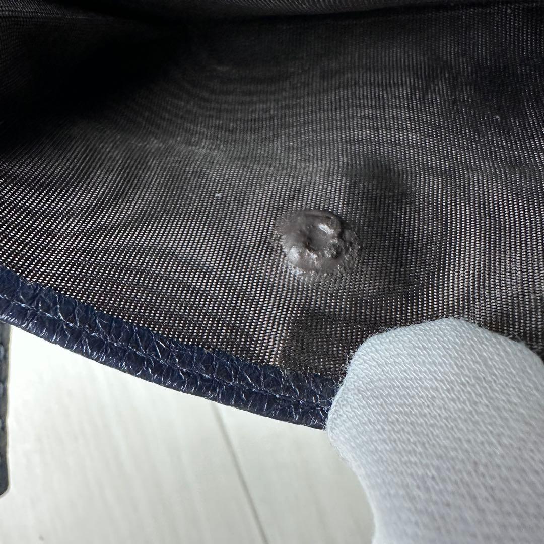 【極美品】 フェンディ 折り財布 セレリア 現行 ブルー ロゴ金具 箱、布袋付