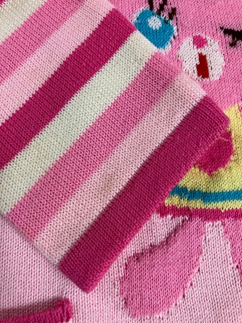 【平成レトロ】メゾピアノ　ミミちゃんフード付きニットワンピース