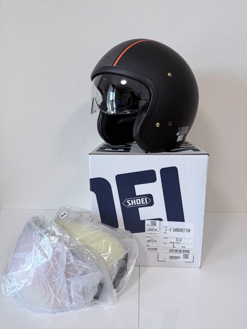 SHOEI J•O キャブレター マットブラック／オレンジ Lサイズ