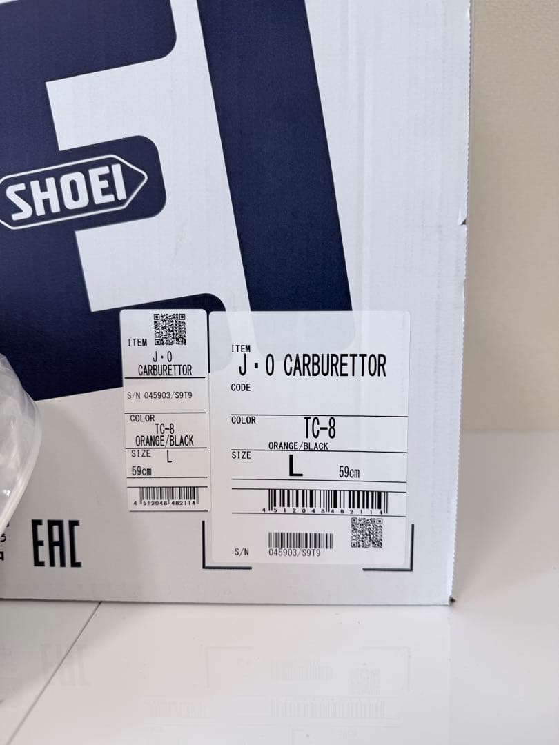 SHOEI J•O キャブレター マットブラック／オレンジ Lサイズ