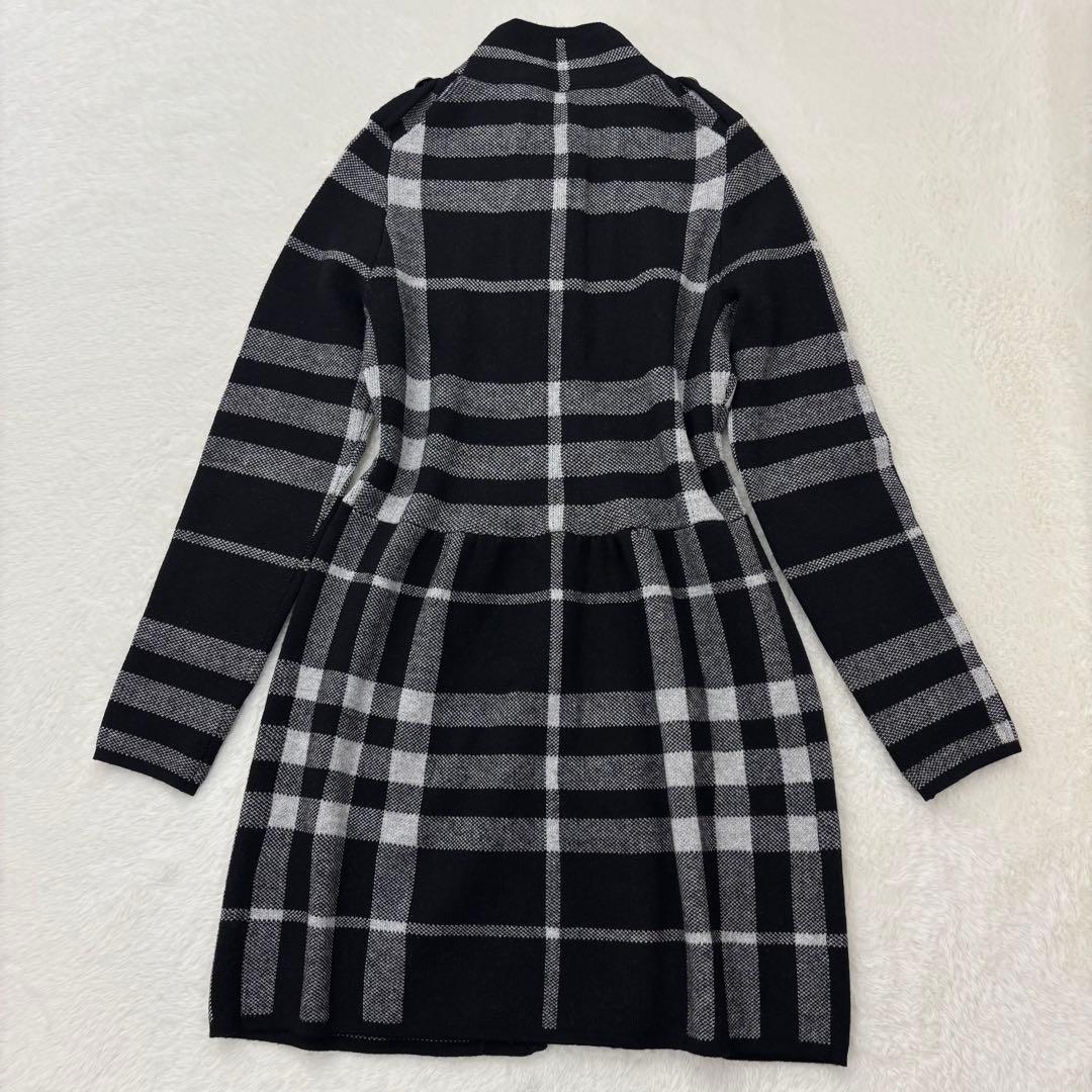 美品✨希少デザイン　バーバリーロンドン　ニットコート　カシミヤ混　メガチェック