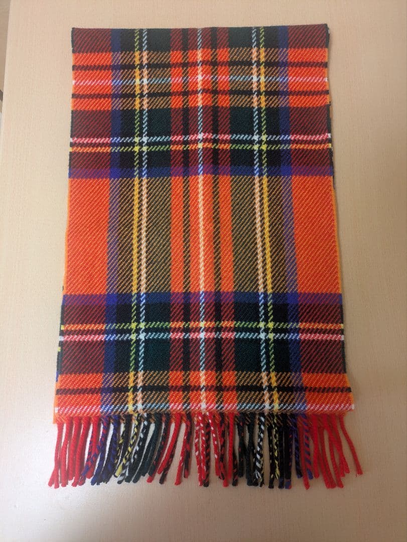 【美品】Joshua Ellis ウールマフラー チェック柄