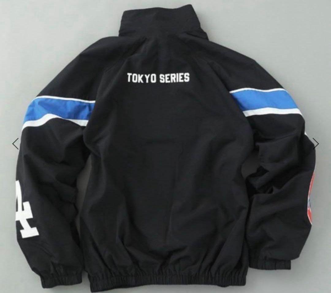東京シリーズ 2025 ドジャース　カブス　配色ナイロンジャケット　ブラック
