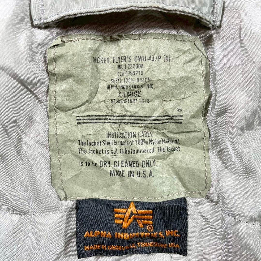 ✨90s/CWU-45P✨ (XL) ALPHA シルバー フライトジャケット