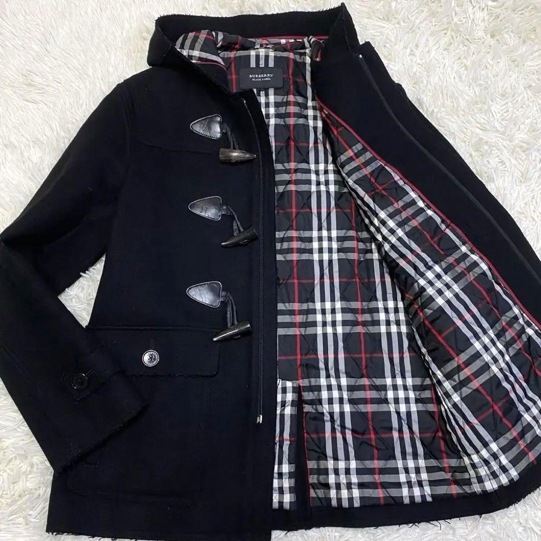 【美品✨】バーバリーブラックレベール ダッフルコート ノバチェック ホースロゴL
