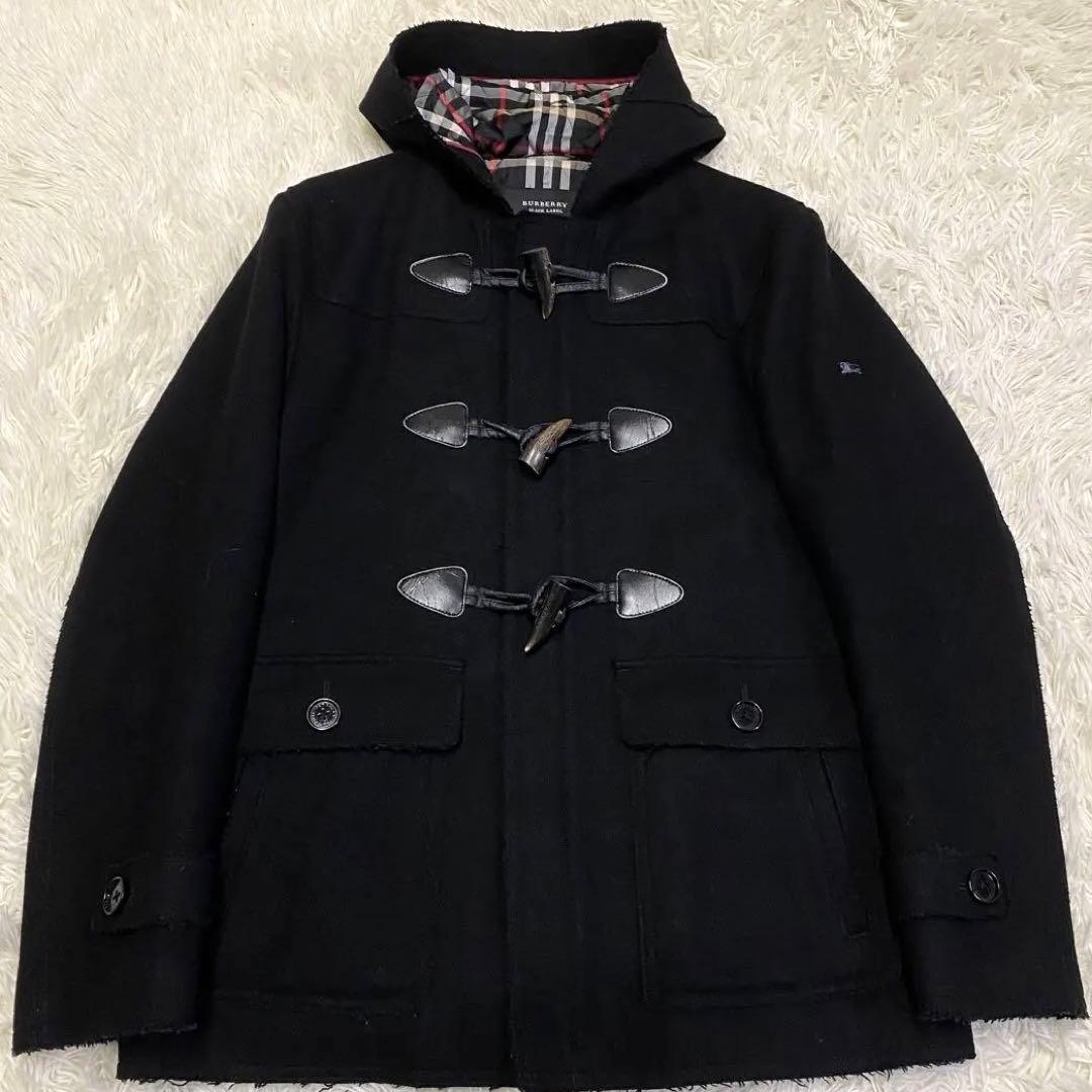 【美品✨】バーバリーブラックレベール ダッフルコート ノバチェック ホースロゴL