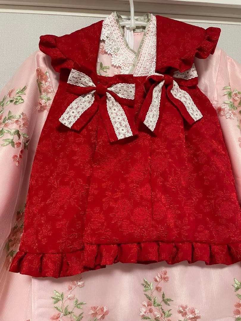 キャサリンコテージ　七五三　着物　草履　足袋　３歳　100サイズ　赤　ピンク