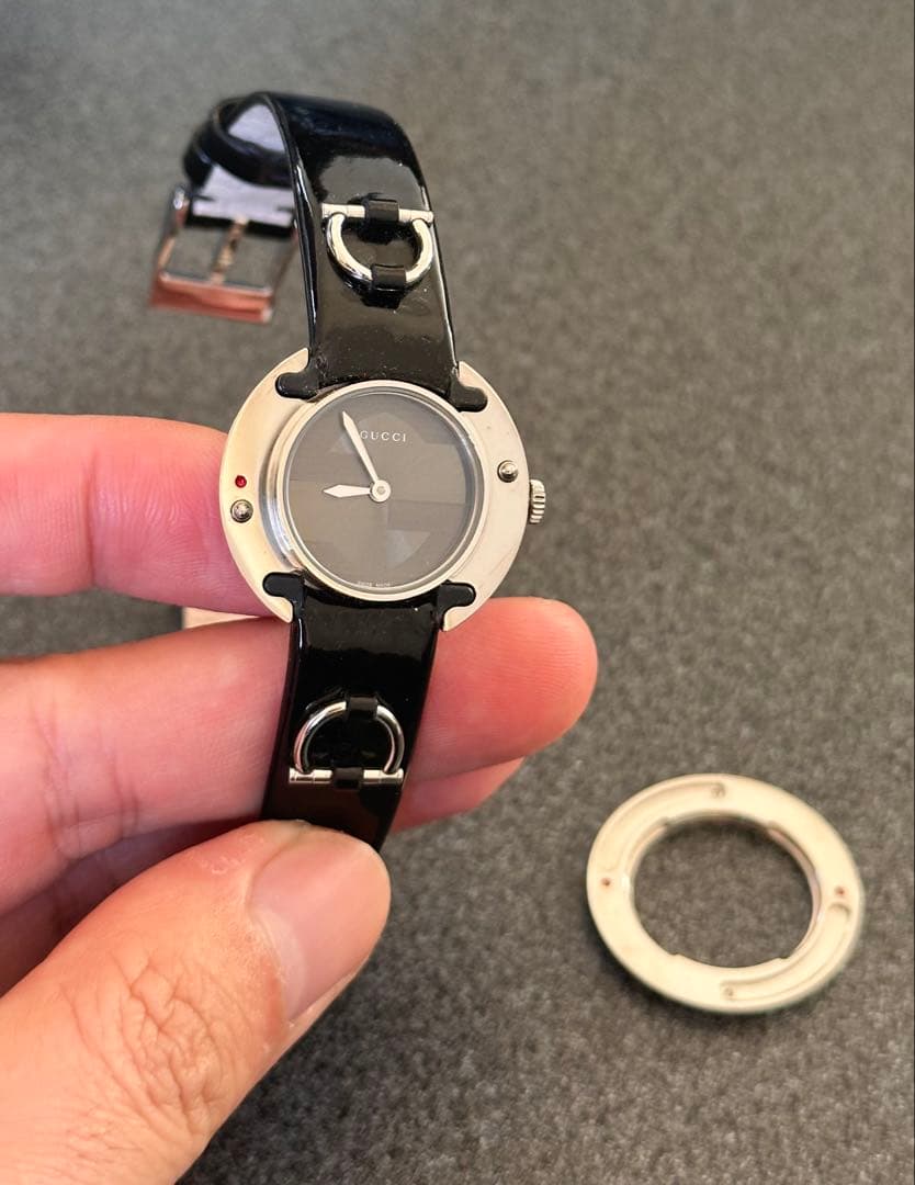 美品 GUCCI 129.5 グッチ チェンジベゼル レディース腕時計